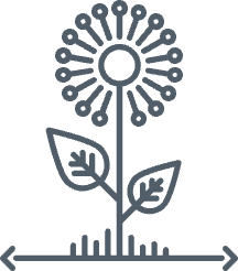 Icon von einer Blume als Symbol für Biodiversität und naturnahe Maßnahmen