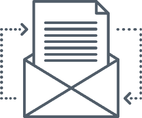 Icon: Geöffneter Briefumschlag mit Dokument